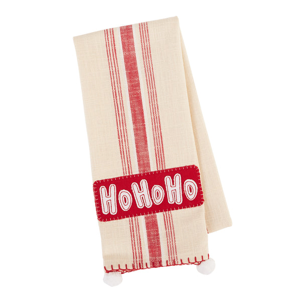 Ho Ho Ho Embellished Dishtowel
