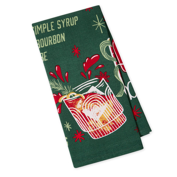 Holiday Burbon Printed Floursack Dishtowel