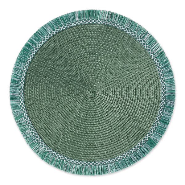 Monstera Green Round Fringed Placemat - DII Design Imports