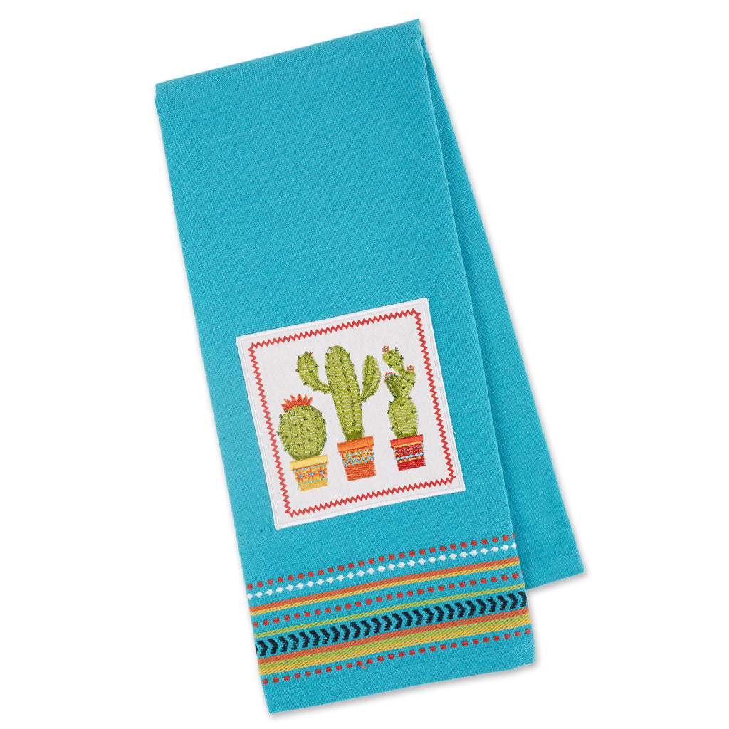 Cactus Embellished Dishtowel