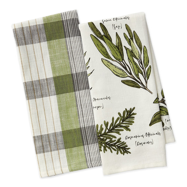 Culinary Herb Guide Dishtowel Set of 2 - DII Design Imports
