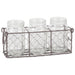Rustic Chicken Wire Flatware Caddy with Clear Jars- Rustic Finish