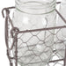 Rustic Chicken Wire Flatware Caddy with Clear Jars- Rustic Finish