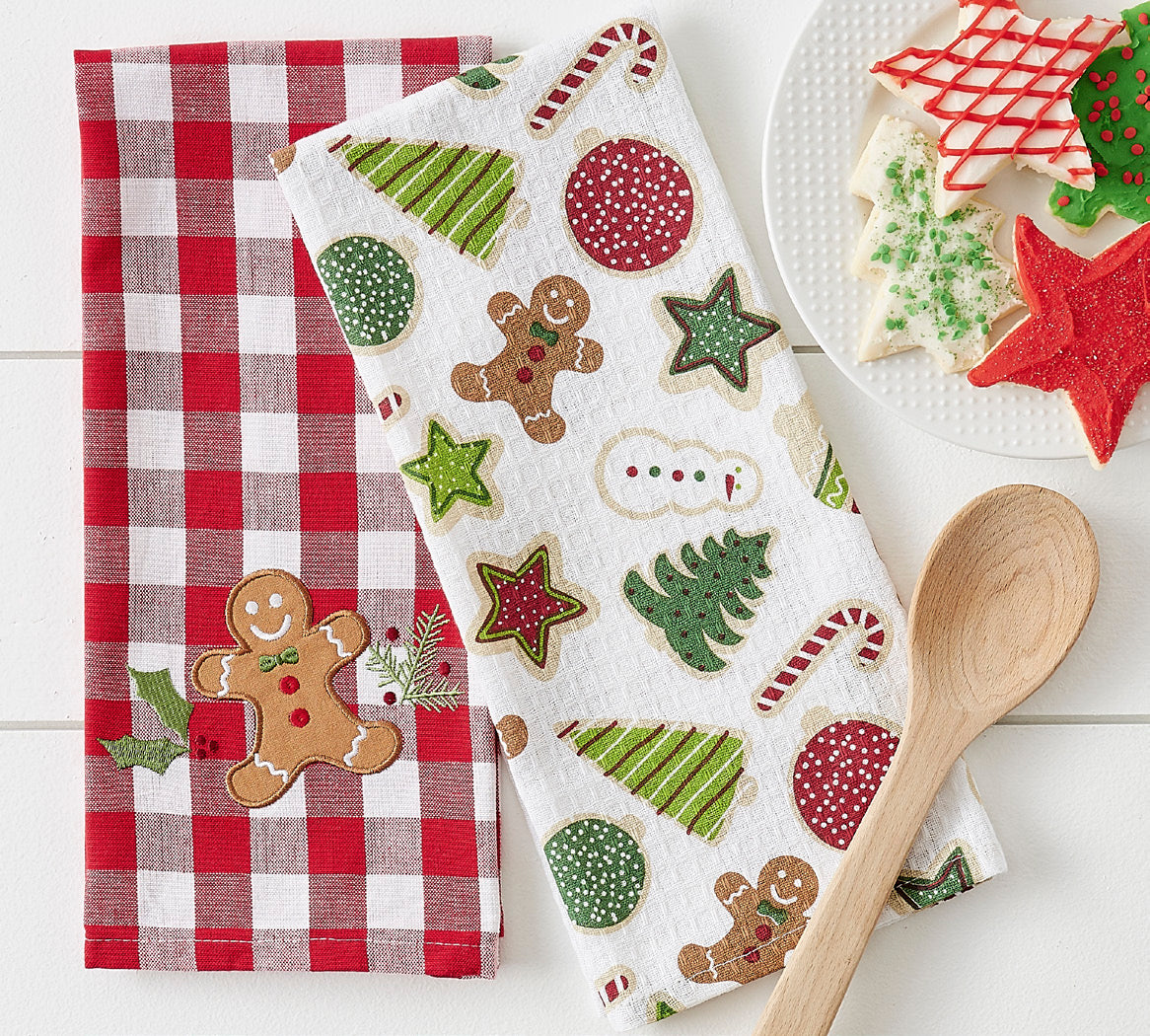 4pcs Christmas Pattern Dish Towels, Soft Absorbent Fingertip Towel,  Christmas Gingerbread Man Pattern Dish Cloths, Seasonal Winter Holiday  Decoration