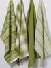 Parsley Green Herringbone Stripe Dishtowel
