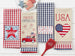 USA Americana Love Embellished Dishtowel