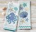 Seashells Embellished Dishtowel