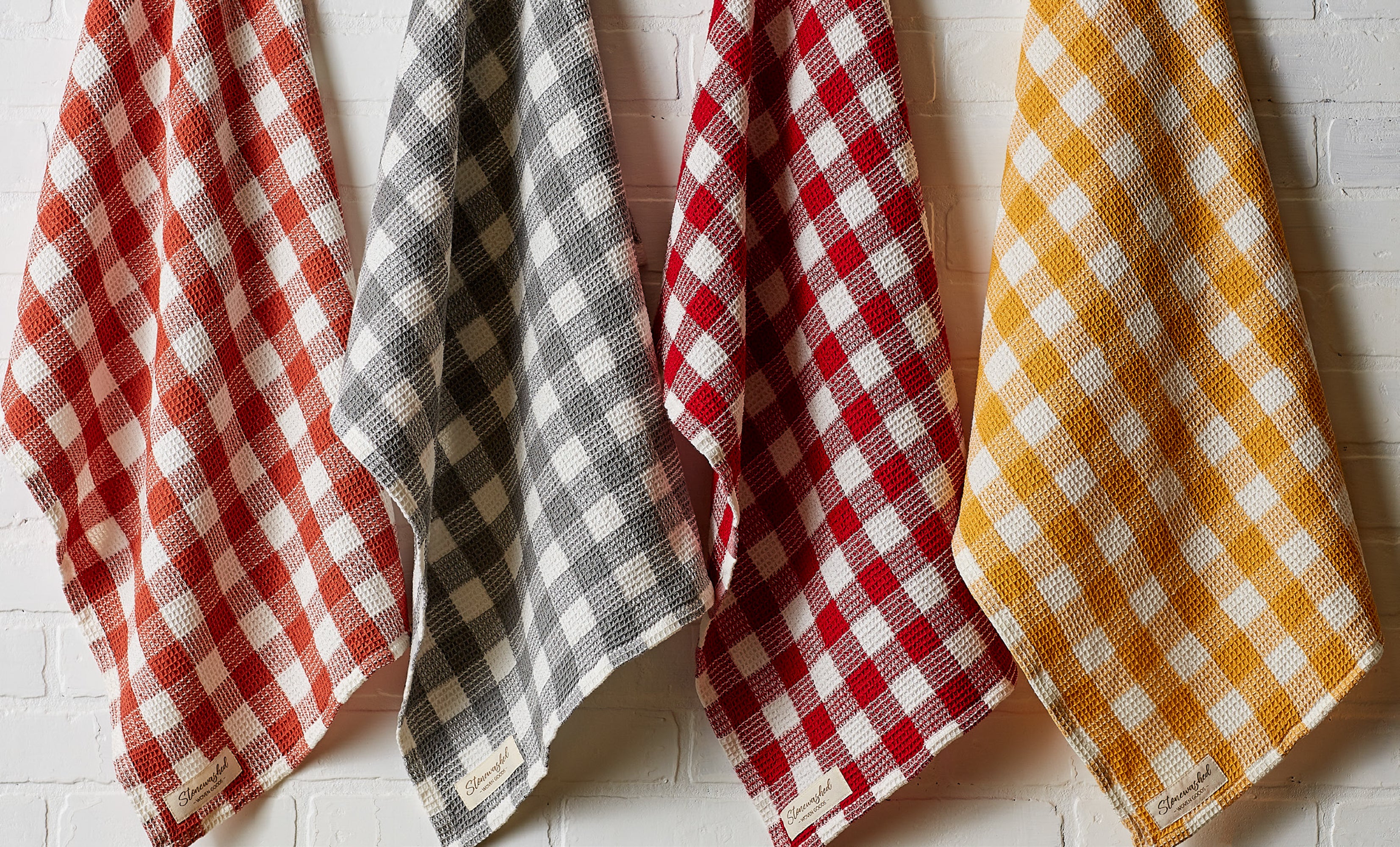 Design Imports Recycled Cotton Waffle Kitchen Towels 6-pack