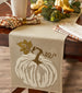 White Pumpkin Embroidered Table Runner - 14 X 70