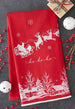 Santas Sleigh Embellished Dishtowel