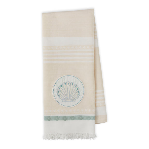 Seashell Embellished Dishtowel