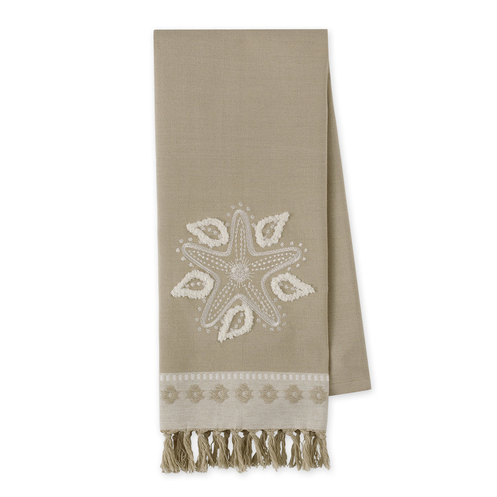 Starfish Beach Embellished Dishtowel