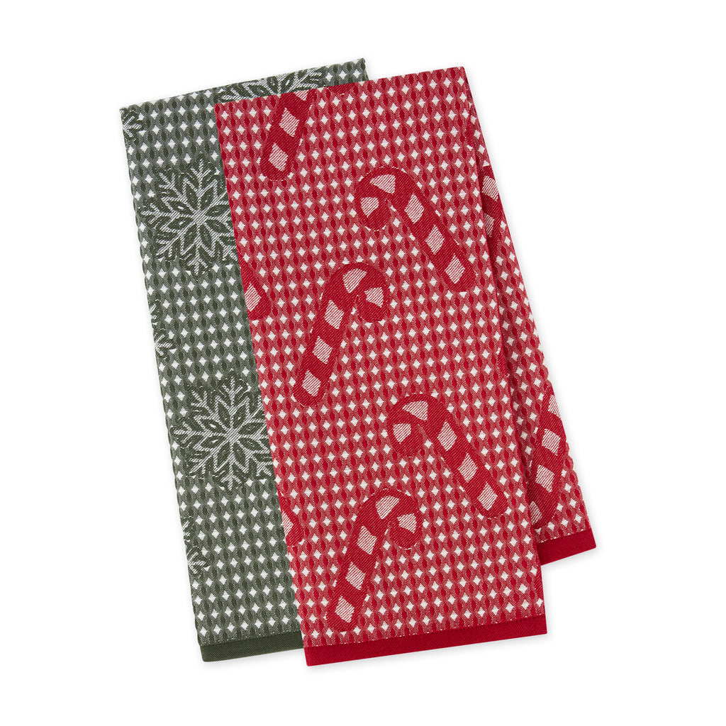 HOLIDAY WAFFLE JACQUARD DISHTOWELS