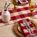 Garnet Check Fringe Table Runner - 13 X 75