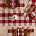 Garnet Check Fringe Table Runner - 13 X 108