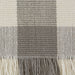 Dove Gray Check Fringe Table Runner - 13 X 108