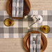 Dove Gray Check Fringe Table Runner - 13 X 108
