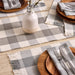 Dove Gray Check Fringe Table Runner - 13 X 108