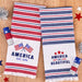 America Stripes Embellished Dishtowels Mixed Dozen