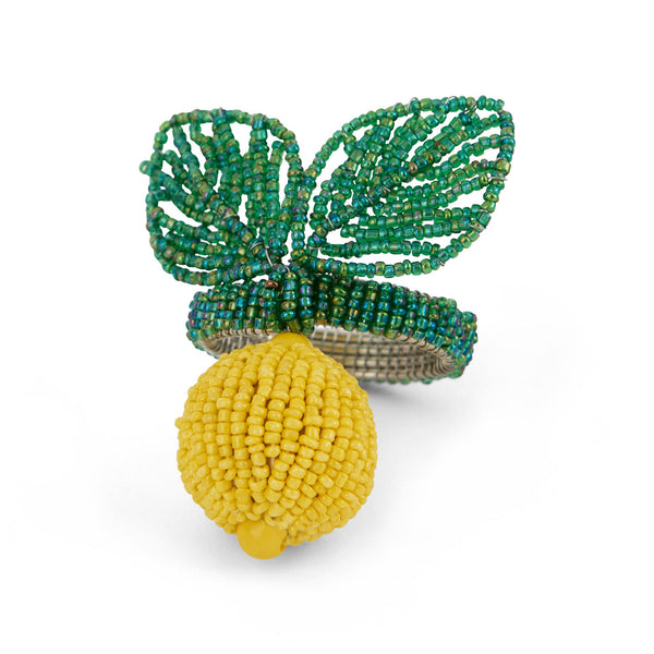 Lemon Beaded Napkin Ring