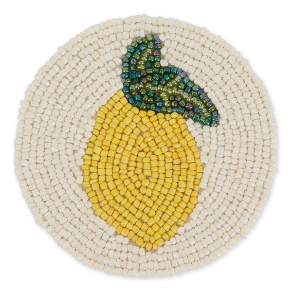 Lemon Beaded Coasters Set of 4