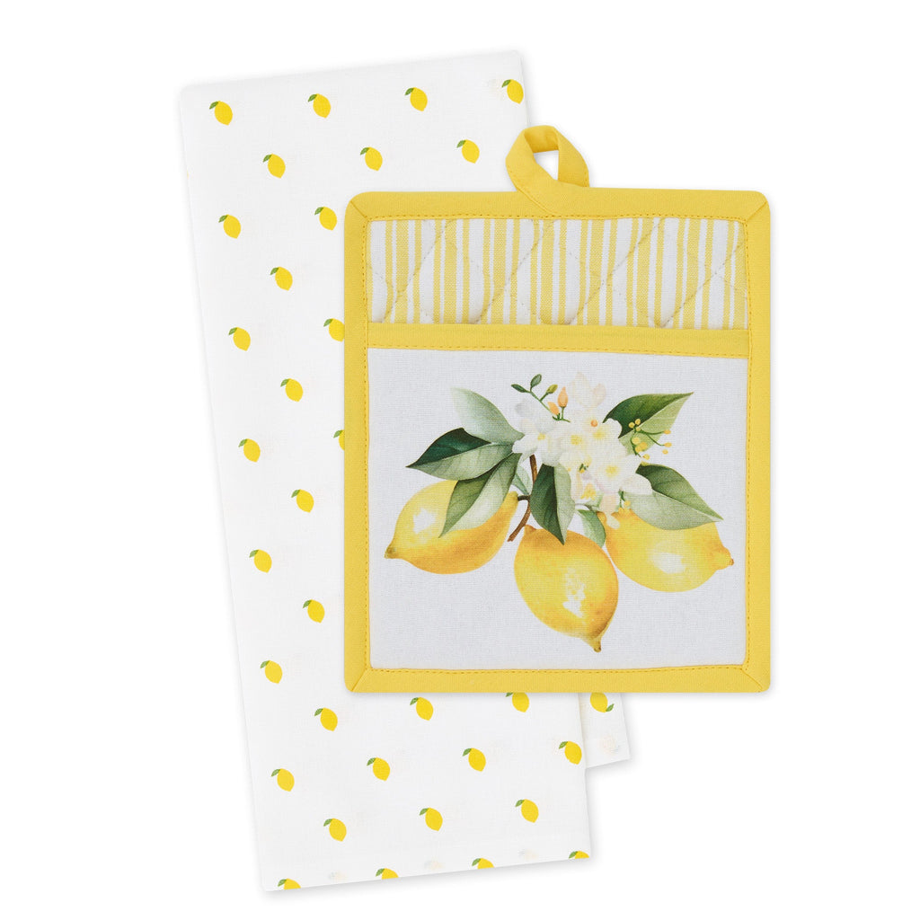 Lemon Bouquet Potholder Gift Set