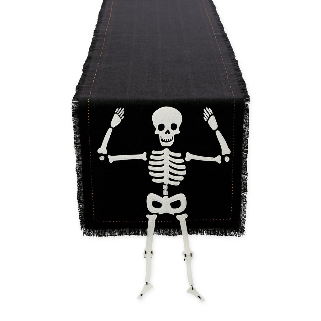 Happy Skeleton Embellished Table Runner