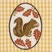 Acorn Squirrel Embellished Dishtowel