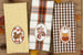 Acorn Squirrel Embellished Dishtowel