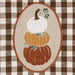 Autumn Pumpkin Stack Embellished Dishtowel