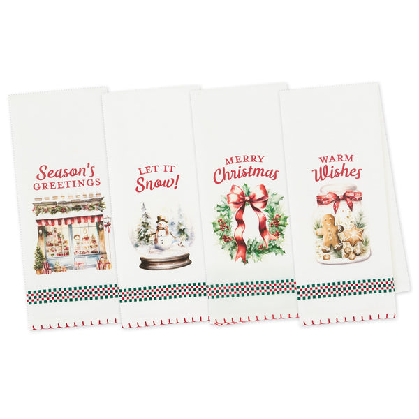 Old-Fashioned Christmas Printed Dishtowels- Mx Dz