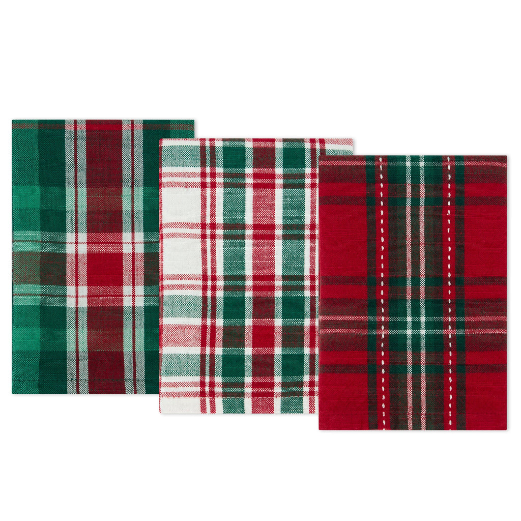 Christmas Plaids Essentials Dishcloth Set of 3