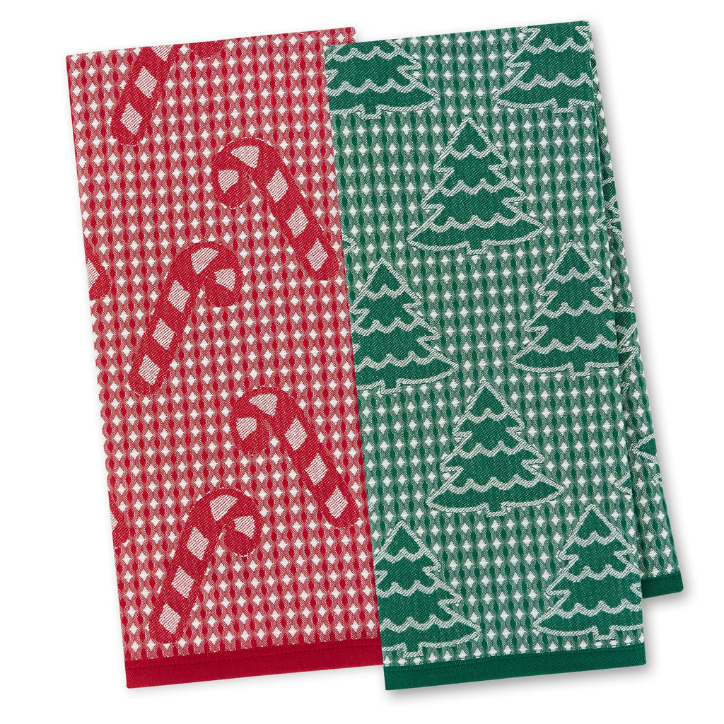 Christmas Waffle Jacquard Dishtowels MX DZ