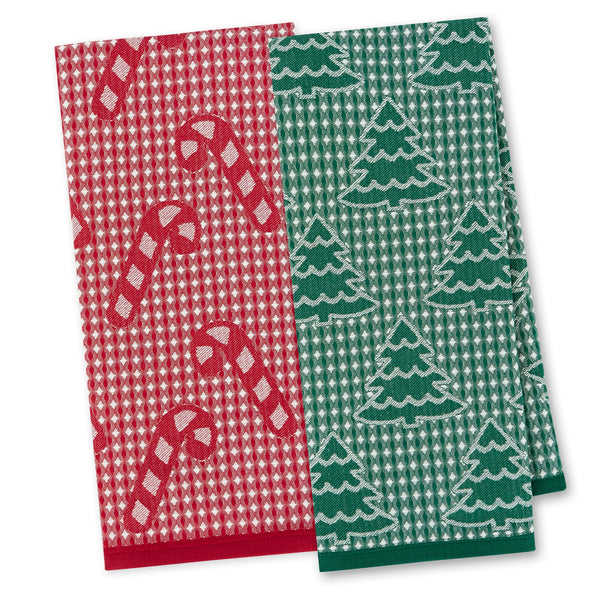 Christmas Waffle Jacquard Dishtowels MX DZ