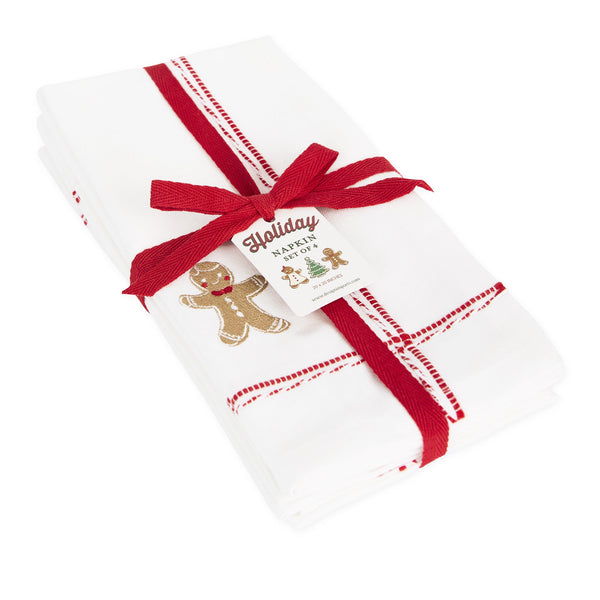 Gingerbread Man Embellished Napkin Set of 4