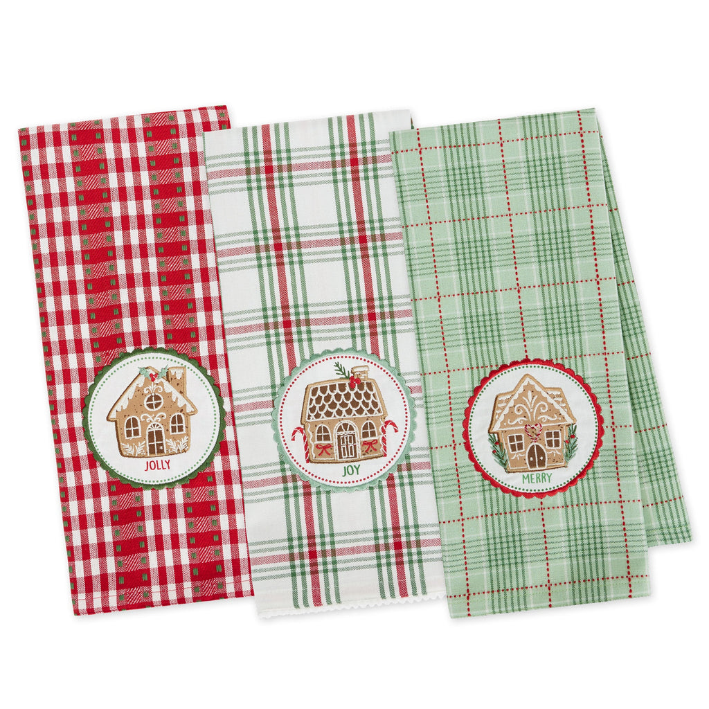 Gingerbread Houses Embellished Dishtowels Mixed Dozen