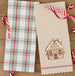 Merry Christmas Gingerbread Embellished Dishtowel