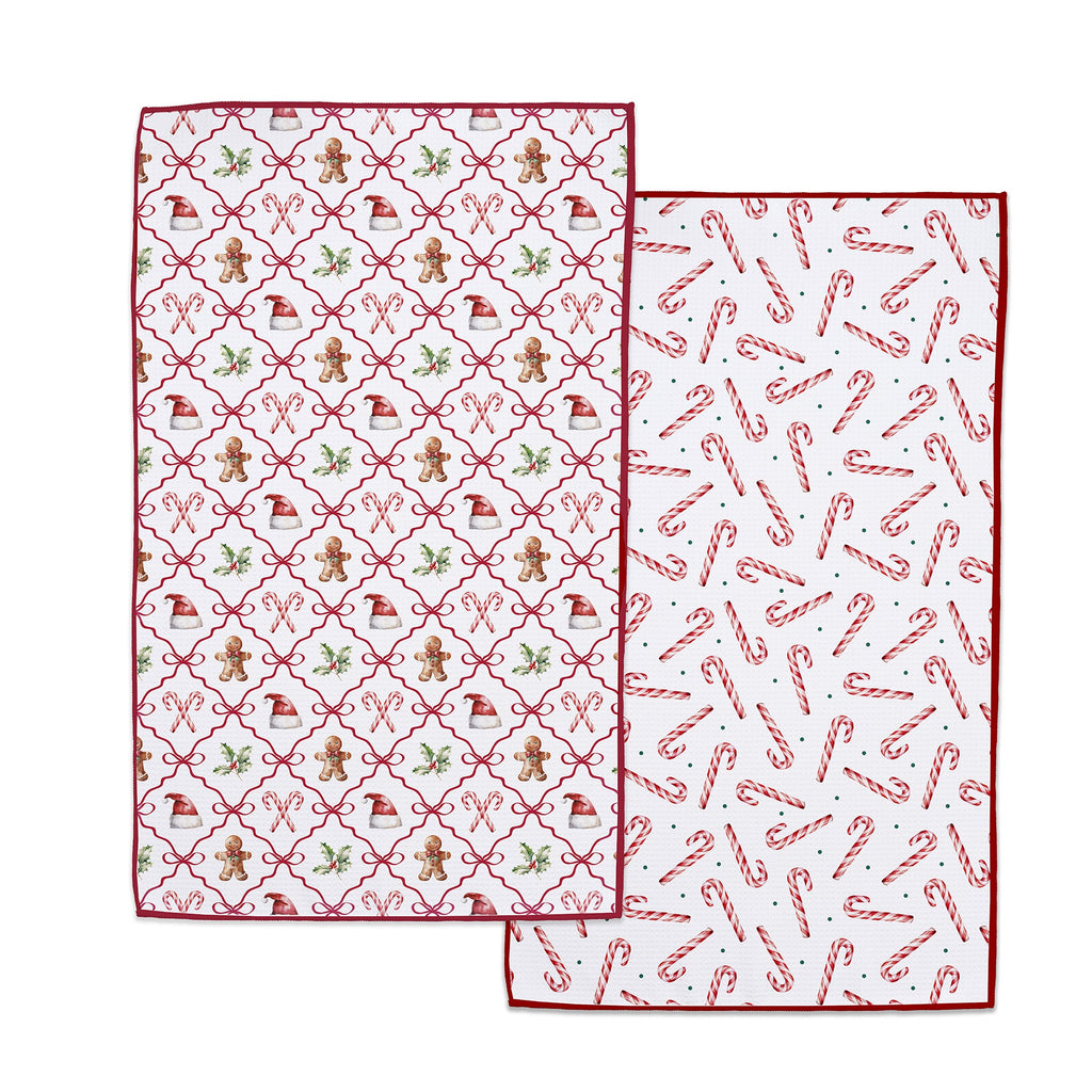 Christmas Bows Printed Microfiber Dishtowel