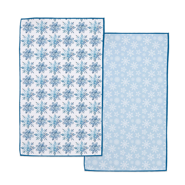 Crystal Snowflakes Printed Microfiber Dishtowel
