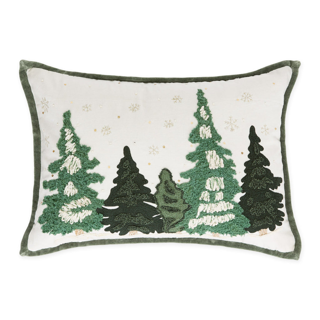 Winter Woods Embellished Pillow
