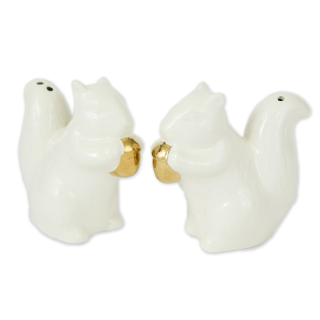 Autumn Squirrels Ceramic Salt and Pepper Shaker Set