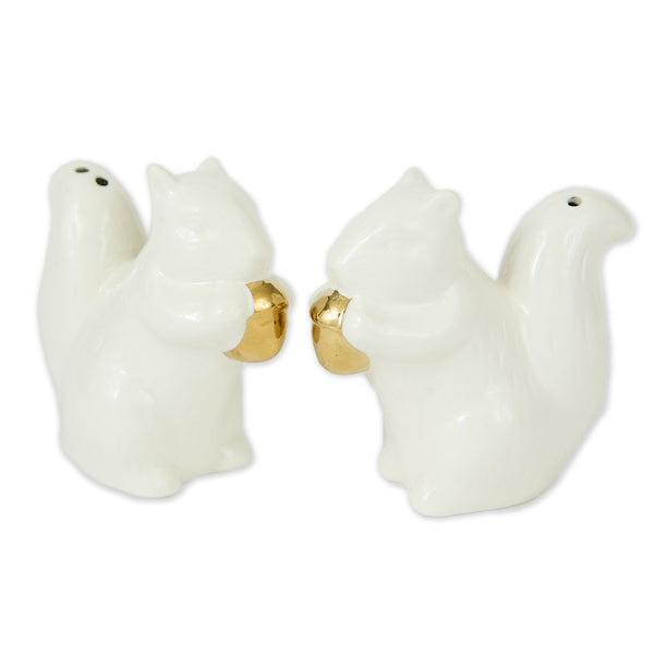 Autumn Squirrels Ceramic Salt and Pepper Shaker Set