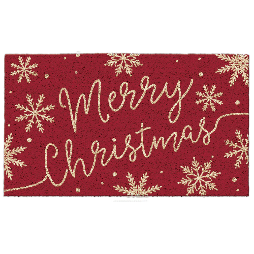 Merry Christmas Snowflakes Doormat