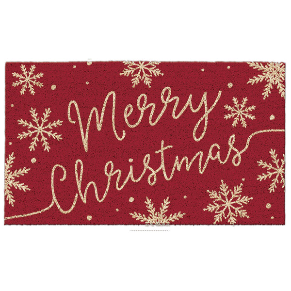 Merry Christmas Snowflakes Doormat
