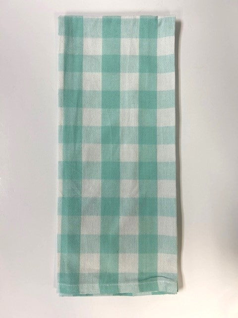Aqua / White Buffalo Check Dishtowel