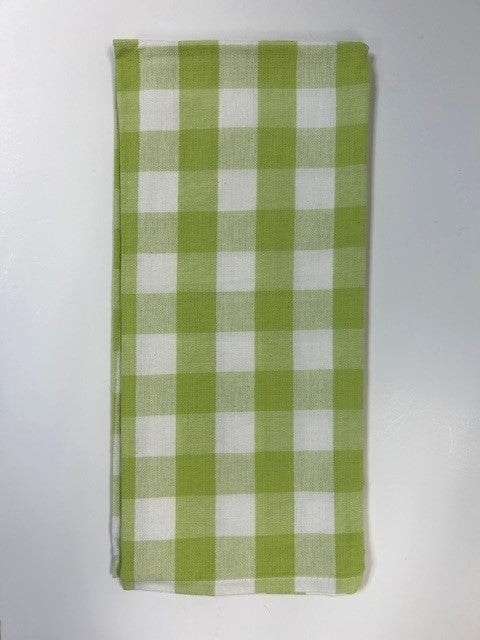 Spring Green & White Buffalo Check Dishtowel