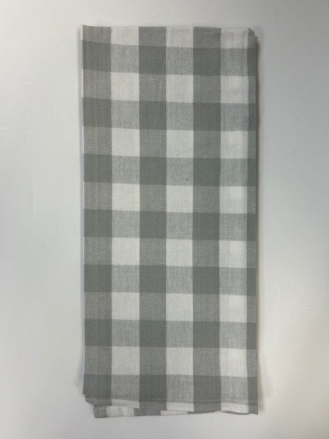 Gray & White Buffalo Check Dishtowel