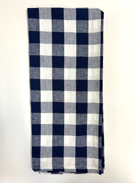 Cowboy Navy / White Buffalo Check Dishtowel