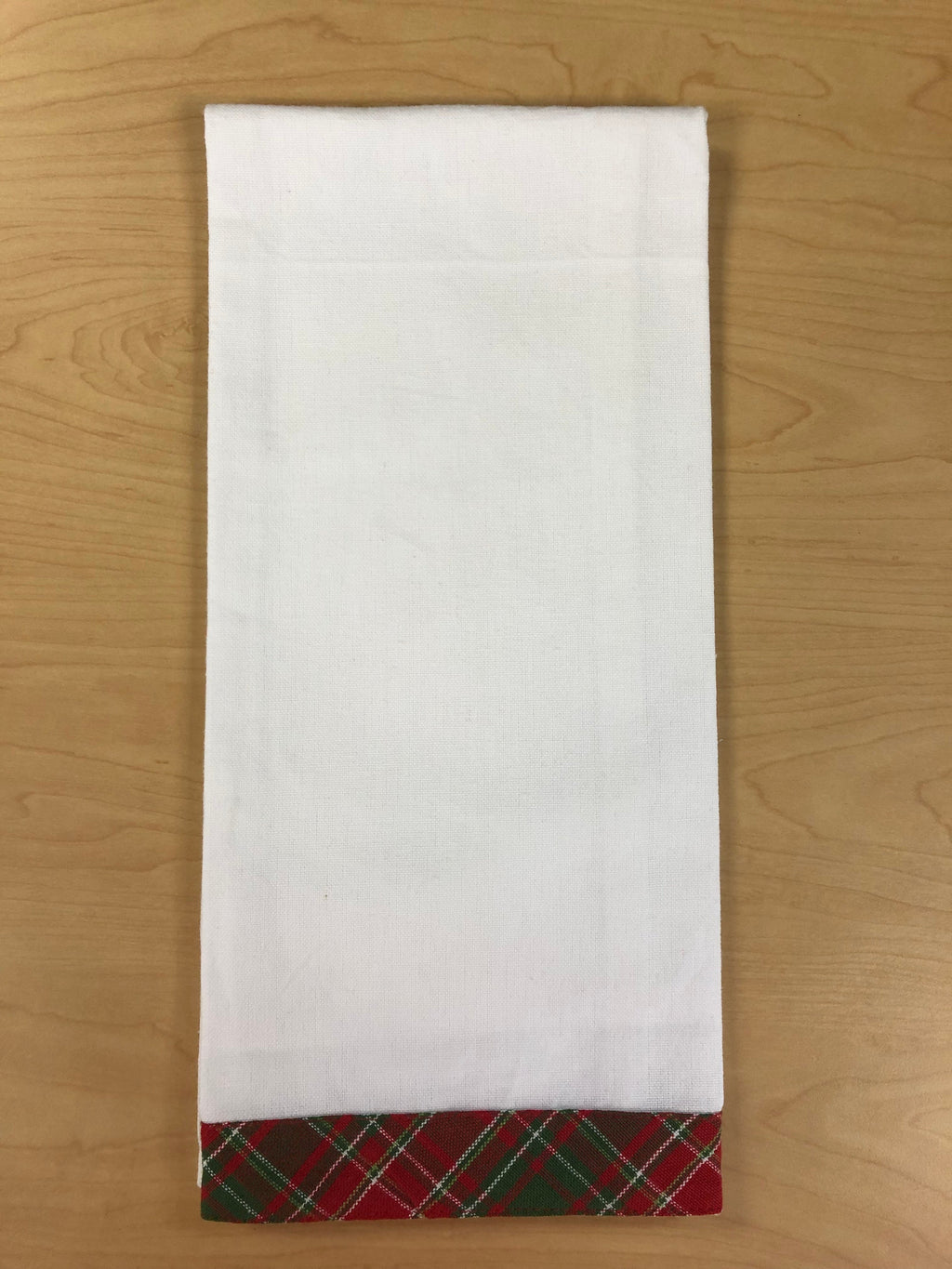North Pole Plaid Trim Dishtowel