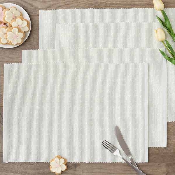 Dobby Edge Rib Misty Blue Dobby Dots Rib Placemat Set – Design Imports